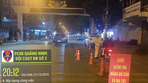 Cảnh sát giao thông phát hiện 2.393 tài xế vi phạm nồng độ cồn trong ngày 21.12