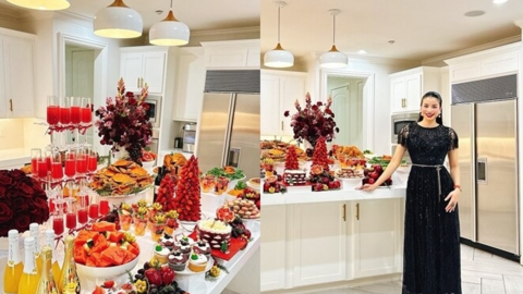 Phạm Hương khoe bàn tiệc Giáng sinh và khoảnh khắc sao Việt