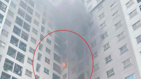 Cháy căn hộ tầng 9 chung cư Ecohome 2, cư dân kịp thời thoát nạn