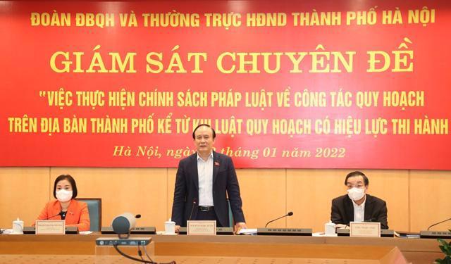 Chủ tịch HĐND TP, Ph&oacute; Trưởng đo&agrave;n Đại biểu Quốc hội TP Nguyễn Ngoc Tuấn ph&aacute;t biểu tại cuộc gi&aacute;m s&aacute;t