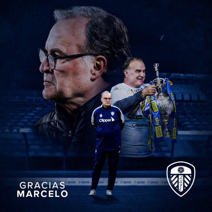 Hình ảnh đăng trên trang chủ của Leeds khi đội bóng thông báo chia tay Bielsa