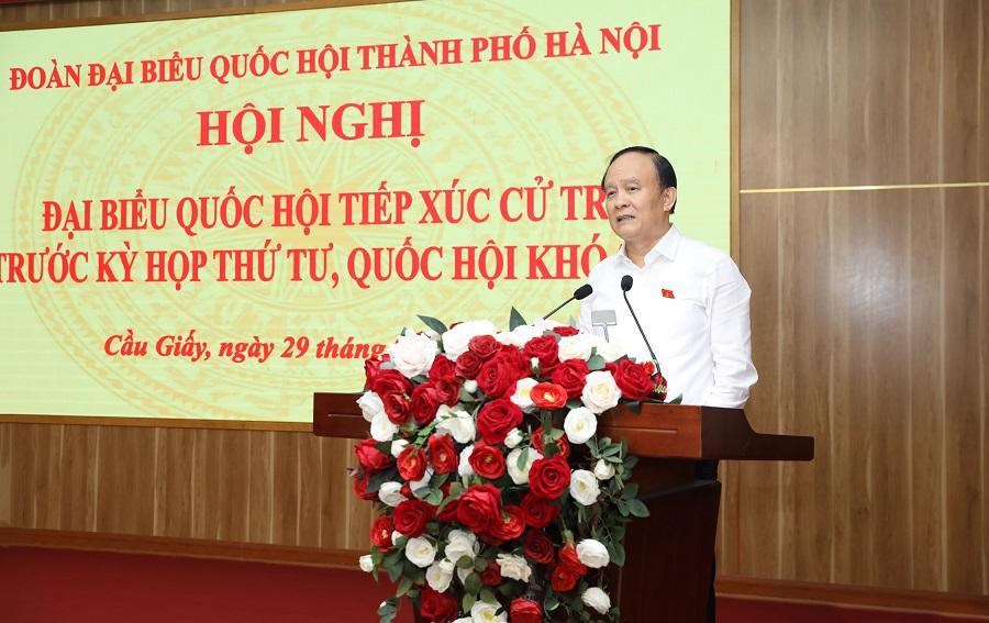 Phó Trưởng Đoàn ĐB Quốc hội TP Hà Nội Nguyễn Ngọc Tuấn trân trọng cảm ơn các ý kiến tâm huyết, trách nhiệm của cử tri quận Cầu Giấy