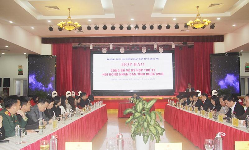 Nghệ An: Họp báo công bố nội dung Kỳ họp thứ 11 HĐND tỉnh, khóa XVIII