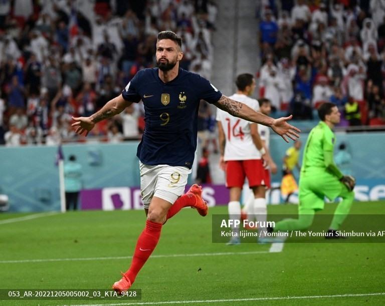 Giroud vượt qua Thierry Henry để trở thành chân sút vĩ đại nhất đội tuyển Pháp. Ảnh: AFP