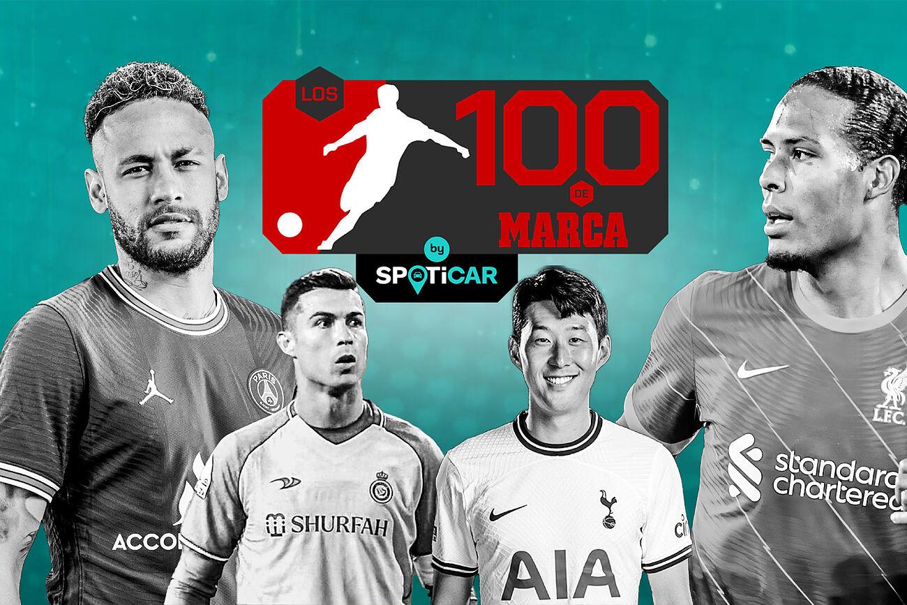 Neymar, Cristiano Ronaldo, Son Heung-min, Virgil van Dijk là 4 trong số nhiều ngôi sao tên tuổi không lọt Top 100. Ảnh: Marca