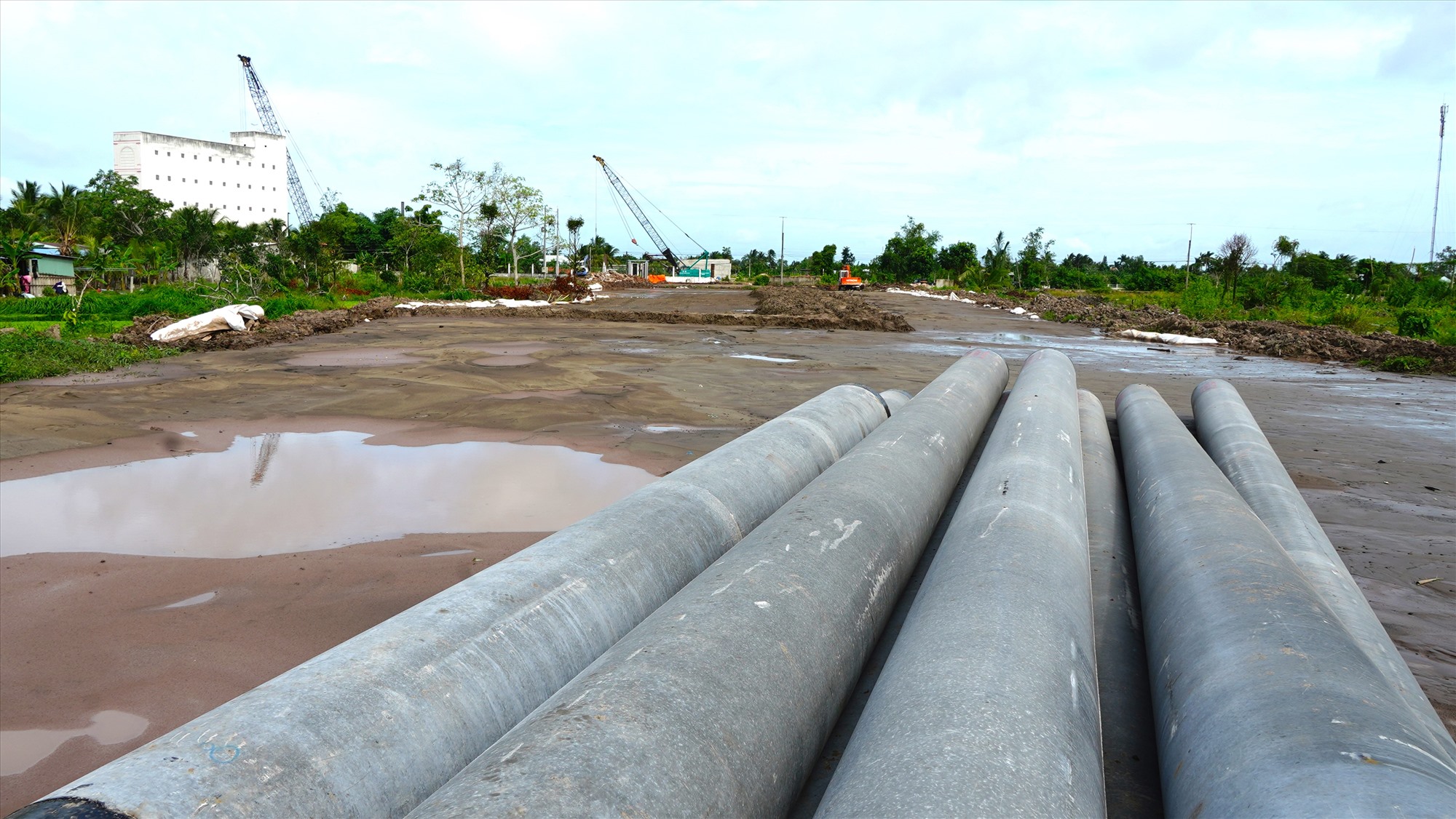 Đến thời điểm hiện tại, sau 8 tháng thi công, tiến độ thi công cao tốc Cần Thơ - Cà Mau đạt hơn 7% so với giá trị hợp đồng. Nguyên nhân là do thiếu cát, vướng mặt bằng.