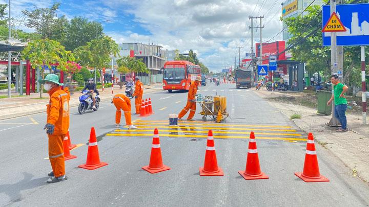 Nhiều điểm mất ATGT ở trường học được khắc phục. Ảnh: Tạ Quang