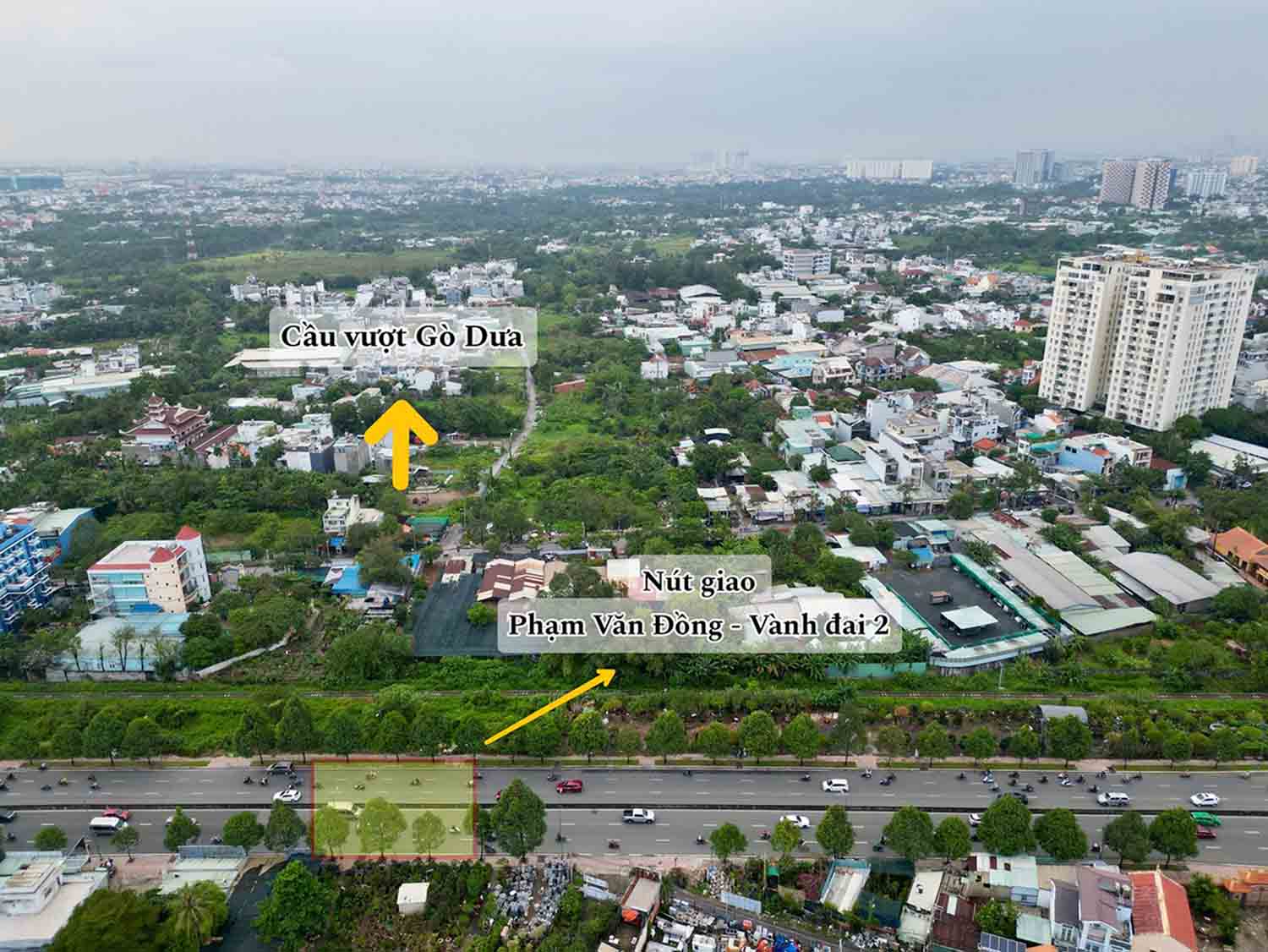 Tiếp đó sẽ nối với đoạn 3 (cũng thuộc vành đai 2) dài 2,7km từ đường Phạm Văn Đồng đến nút giao Gò Dưa (đoạn 3) đang thi công dang dở