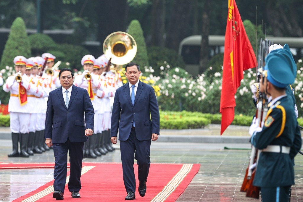 Đây là chuyến thăm chính thức Việt Nam đầu tiên của Thủ tướng Hun Manet trên cương vị mới, góp phần tăng cường hơn nữa mối quan hệ tốt đẹp giữa hai nước Campuchia, Việt Nam - Ảnh: VGP/Nhật Bắc