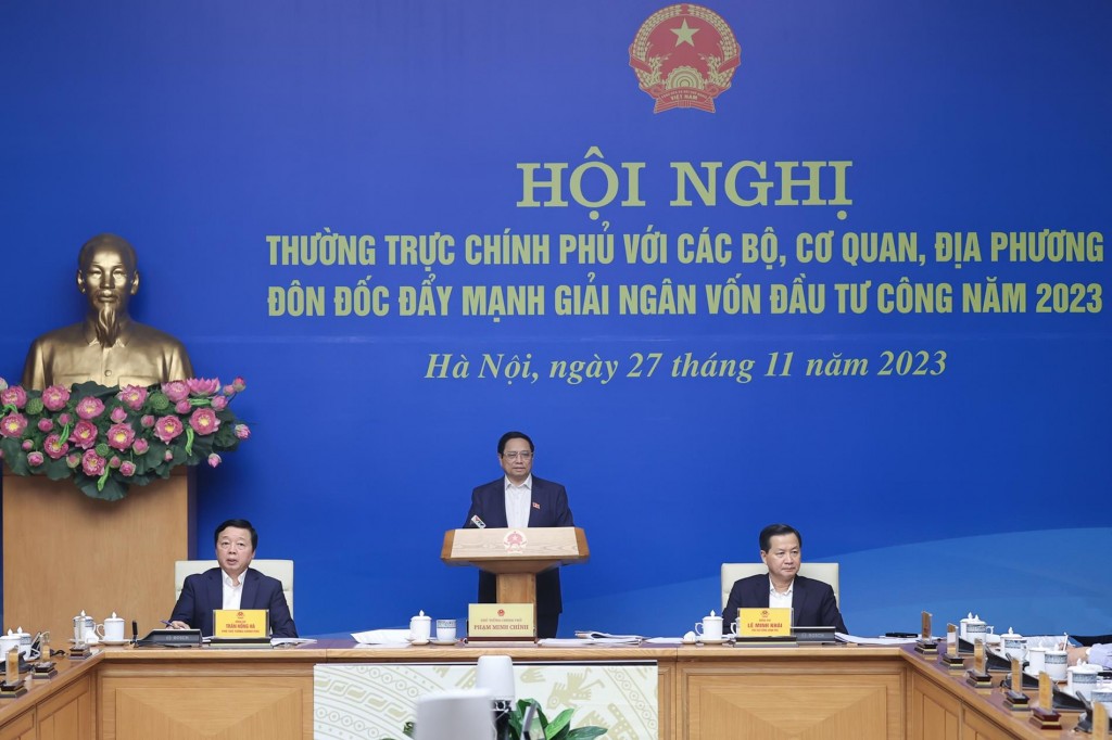 Thủ tướng Phạm Minh Chính chủ trì Hội nghị trực tuyến của Thường trực Chính phủ với các bộ, cơ quan Trung ương, địa phương về đẩy mạnh giải ngân vốn đầu tư công năm 2023