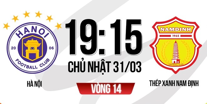 Link xem trực tiếp Hà Nội FC vs Nam Định, vòng 14 V.League 2023-2024