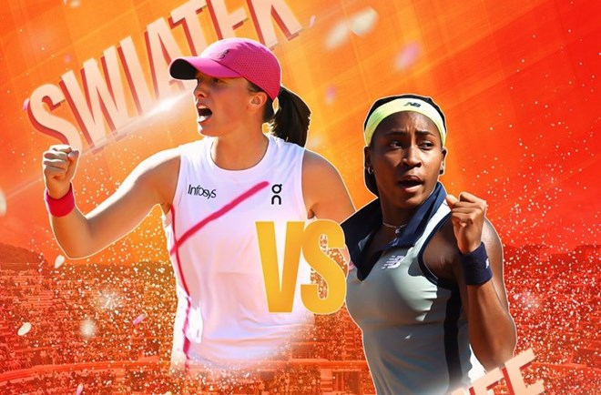 Lịch thi đấu quần vợt ngày 16.5: Swiatek vs Gauff