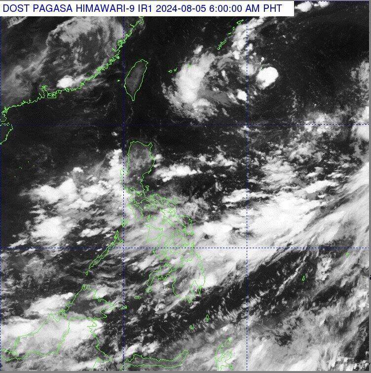 Dự báo áp thấp gần Biển Đông hiện có ít khả năng mạnh lên thành bão tháng 8. Ảnh: PAGASA