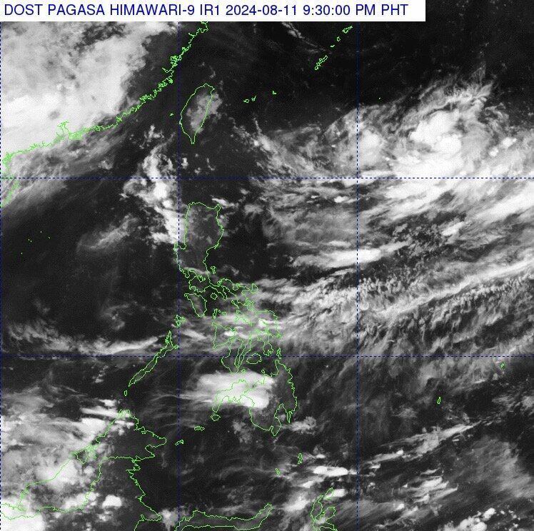 Áp thấp gần Biển Đông hình thành chiều 11.8. Ảnh: PAGASA