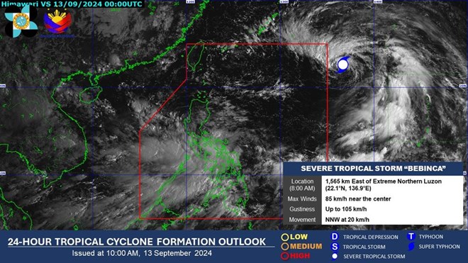 Bão mạnh sắp vào khu vực dự báo của Philippines hôm nay