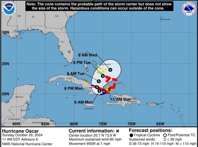 Bão Oscar tăng cấp thần tốc đổ bộ tạo đòn giáng kép cho Cuba
