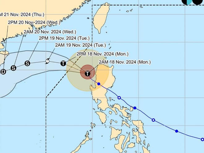 Vùng ảnh hưởng của bão số 9 sau khi tàn phá Philippines