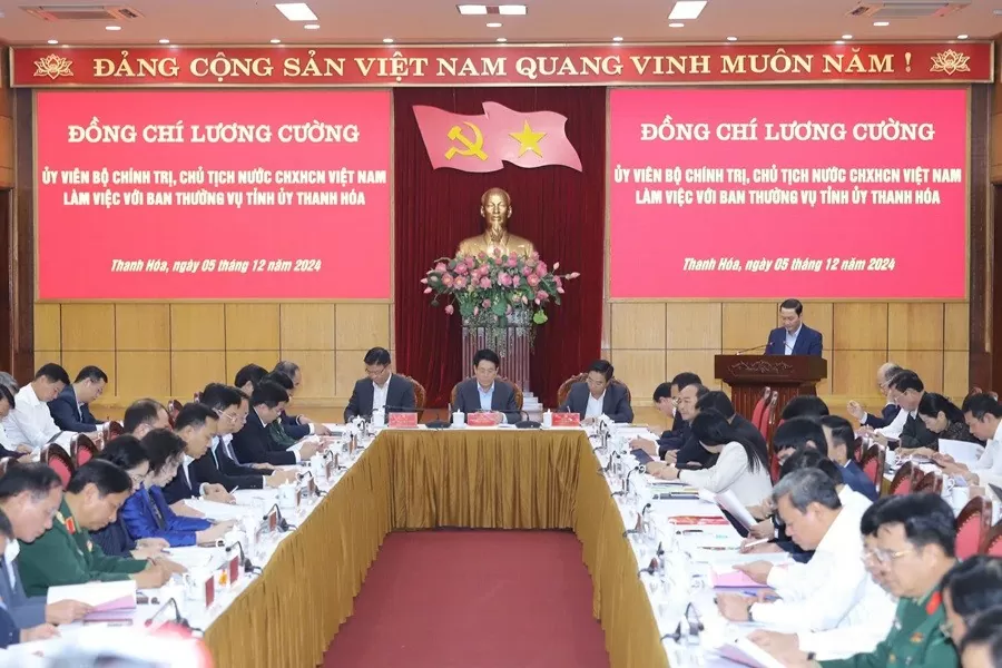 Chủ tịch nước Lương Cường làm việc với Ban Thường vụ Tỉnh ủy Thanh Hoá Chủ tịch nước Lương Cường làm việc với Ban Thường vụ Tỉnh ủy Thanh Hoá