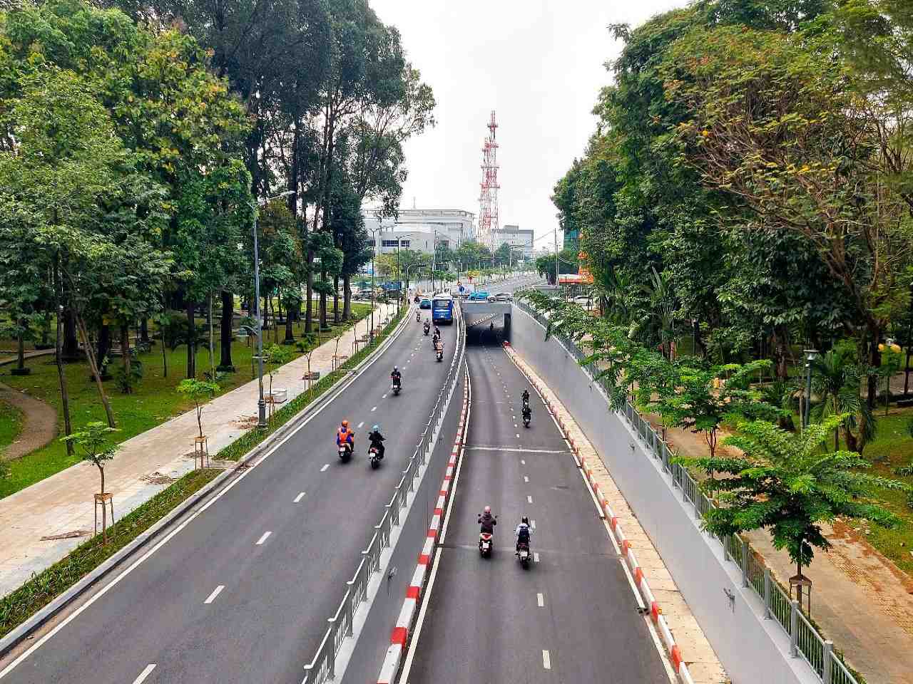 Hầm chui đường Trần Quốc Hoàn - Phan Thúc Duyện khai thác từ tháng 10.2024. Ảnh: Minh Quân