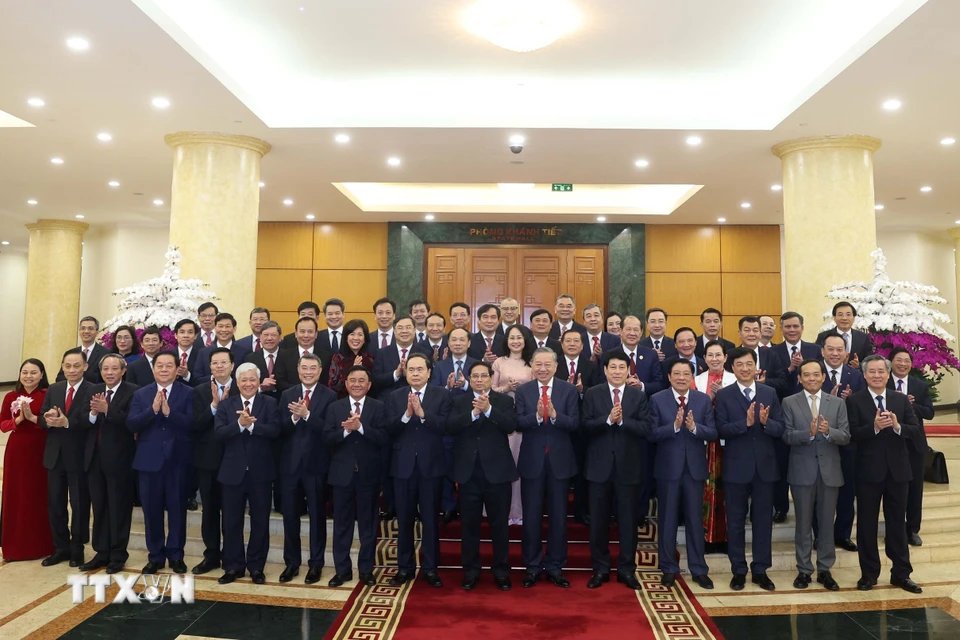 Tổng Bí thư Tô Lâm với các đại biểu. Ảnh: Thống Nhất/TTXVN