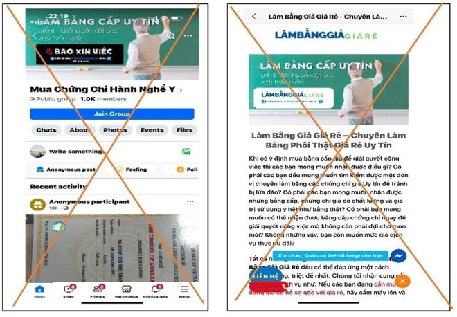 Cảnh báo về dịch vụ làm giả chứng chỉ, giấy phép hành nghề y, dược