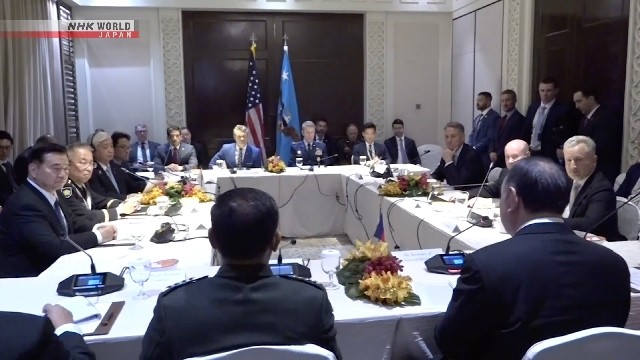 Các Bộ trưởng Quốc phòng Mỹ, Nhật Bản, Australia và Philippines đã đạt thỏa thuận tại hội nghị quốc phòng 4 bên được tổ chức hôm 31-5 tại Singapore Các Bộ trưởng Quốc phòng Mỹ, Nhật Bản, Australia và Philippines đã đạt thỏa thuận tại hội nghị quốc phòng 4 bên được tổ chức hôm 31-5 tại Singapore