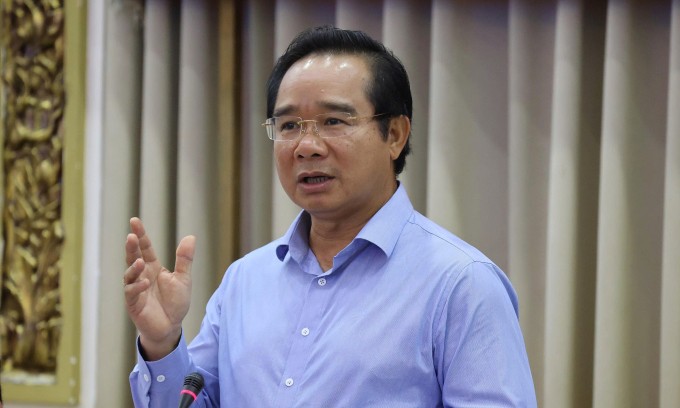 Chủ tịch UBND TP HCM Nguyễn Văn Được chủ trì Hội nghị. (Ảnh: T.Giang)