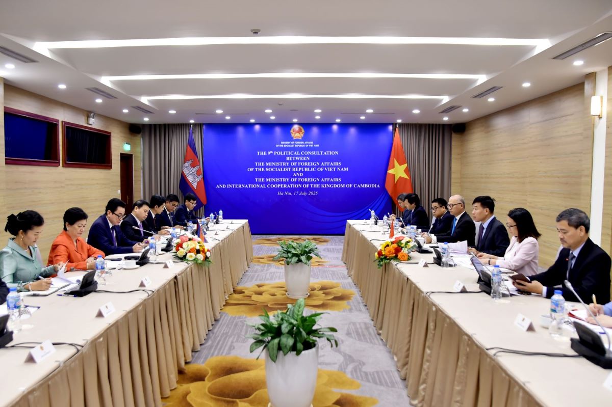 Quang cảnh cuộc Tham khảo Chính trị lần thứ 9 giữa hai Bộ Ngoại giao Việt Nam - Campuchia. Ảnh: Bộ Ngoại giao