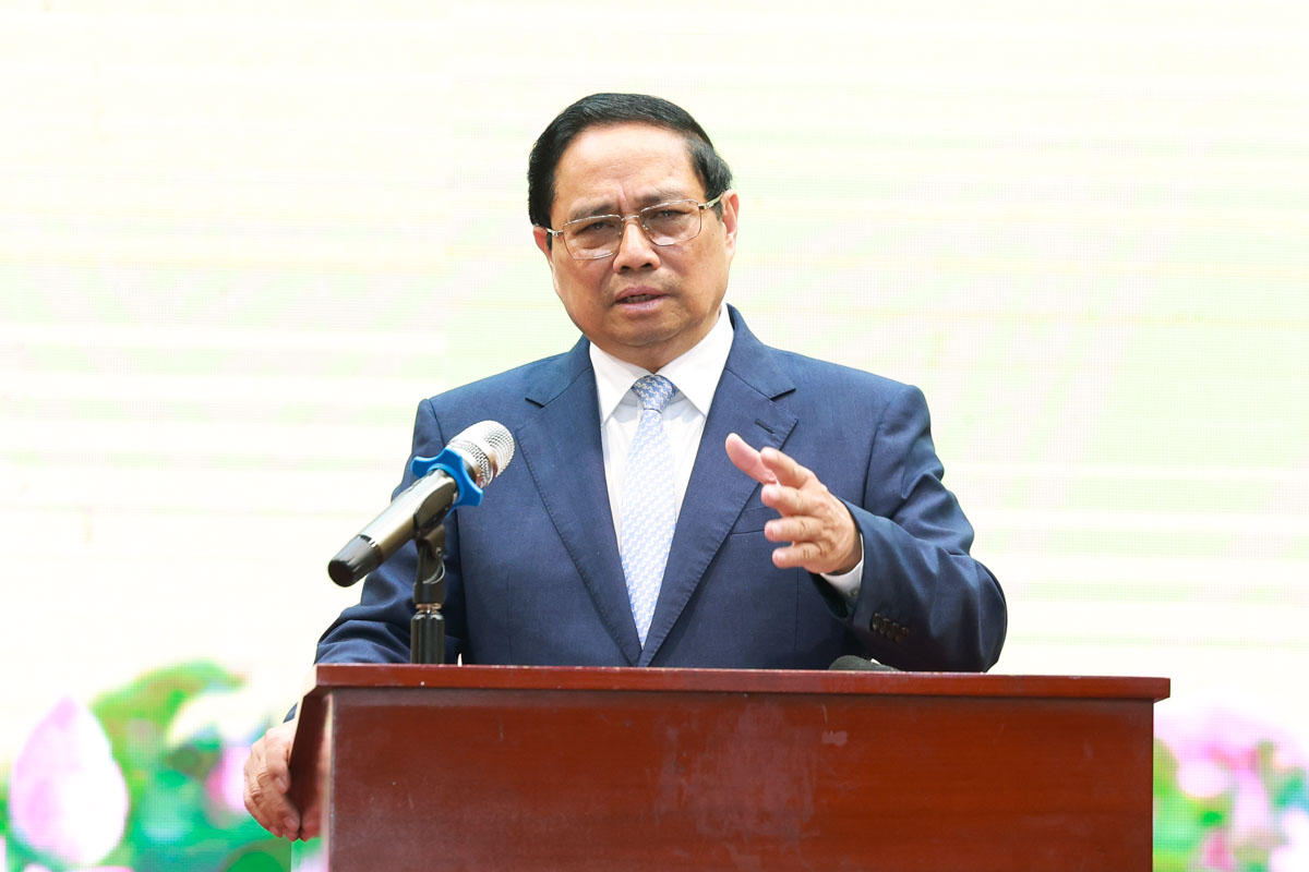 Thủ tướng Chính phủ Phạm Minh Chính phát biểu chỉ đạo. Ảnh: Hải Nguyễn