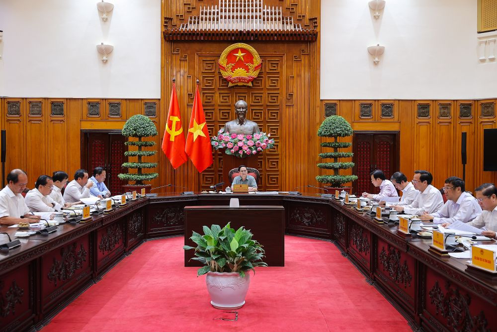 Thủ tướng Chính phủ Phạm Minh Chính chủ trì cuộc họp. Ảnh: VGP