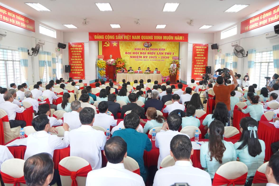 Quang cảnh Đại hội Đại biểu Đảng bộ xã Thạnh Xuân lần thứ I, nhiệm kỳ 2025-2030. Ảnh: Tạ Quang