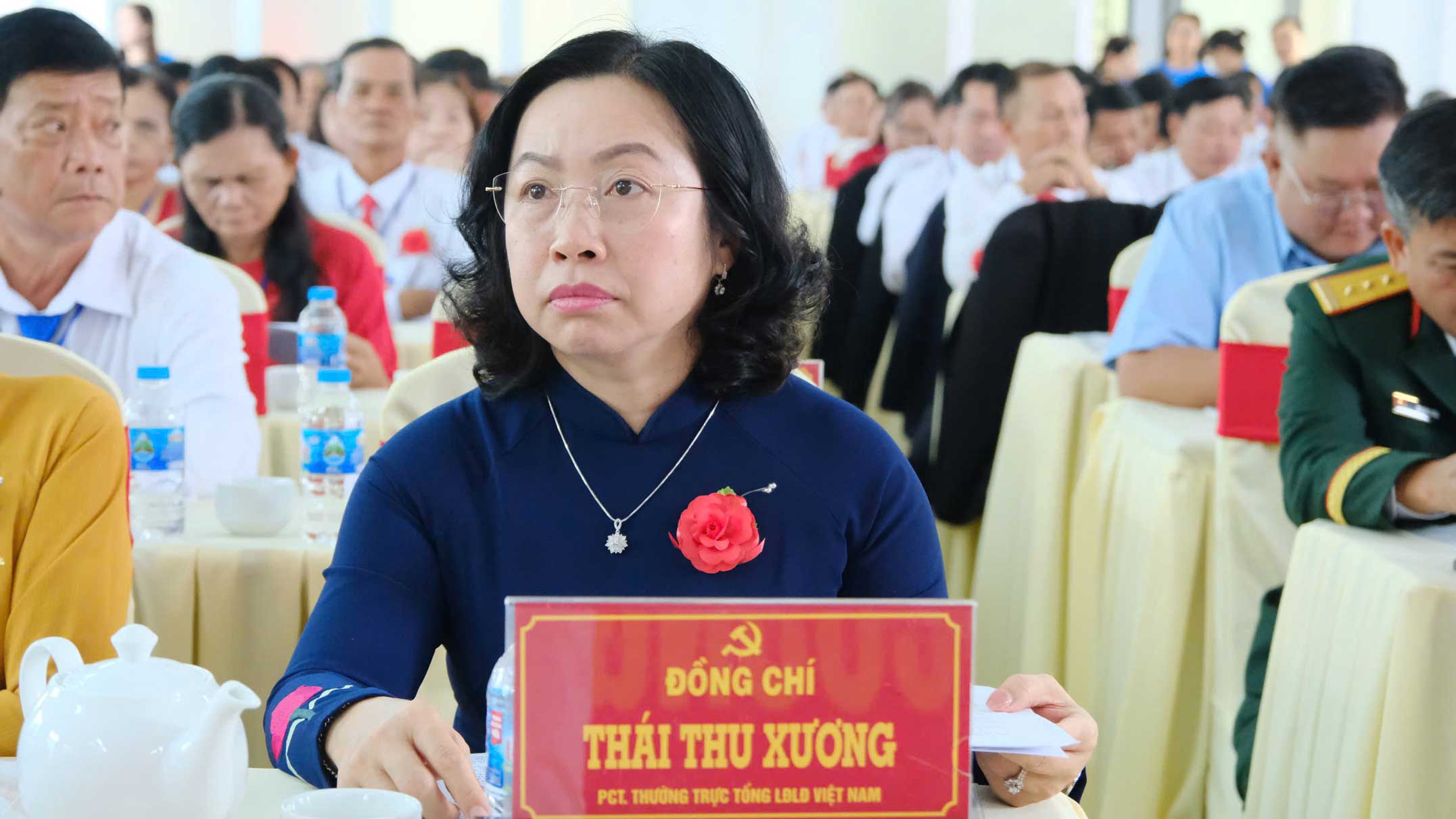 Phó Chủ tịch Thường trực Tổng LĐLĐ Việt Nam Thái Thu Xương dự đại hội. Ảnh: Mỹ Ly