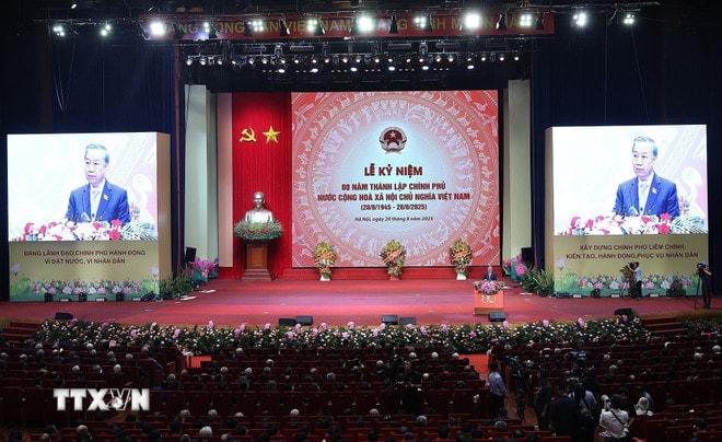 Tổng Bí thư Tô Lâm phát biểu tại Lễ kỷ niệm 80 năm thành lập Chính phủ. (Ảnh: Thống Nhất/TTXVN) ttxvn-tong-bi-thu-thanh-lap-chinh-phu-15.jpg