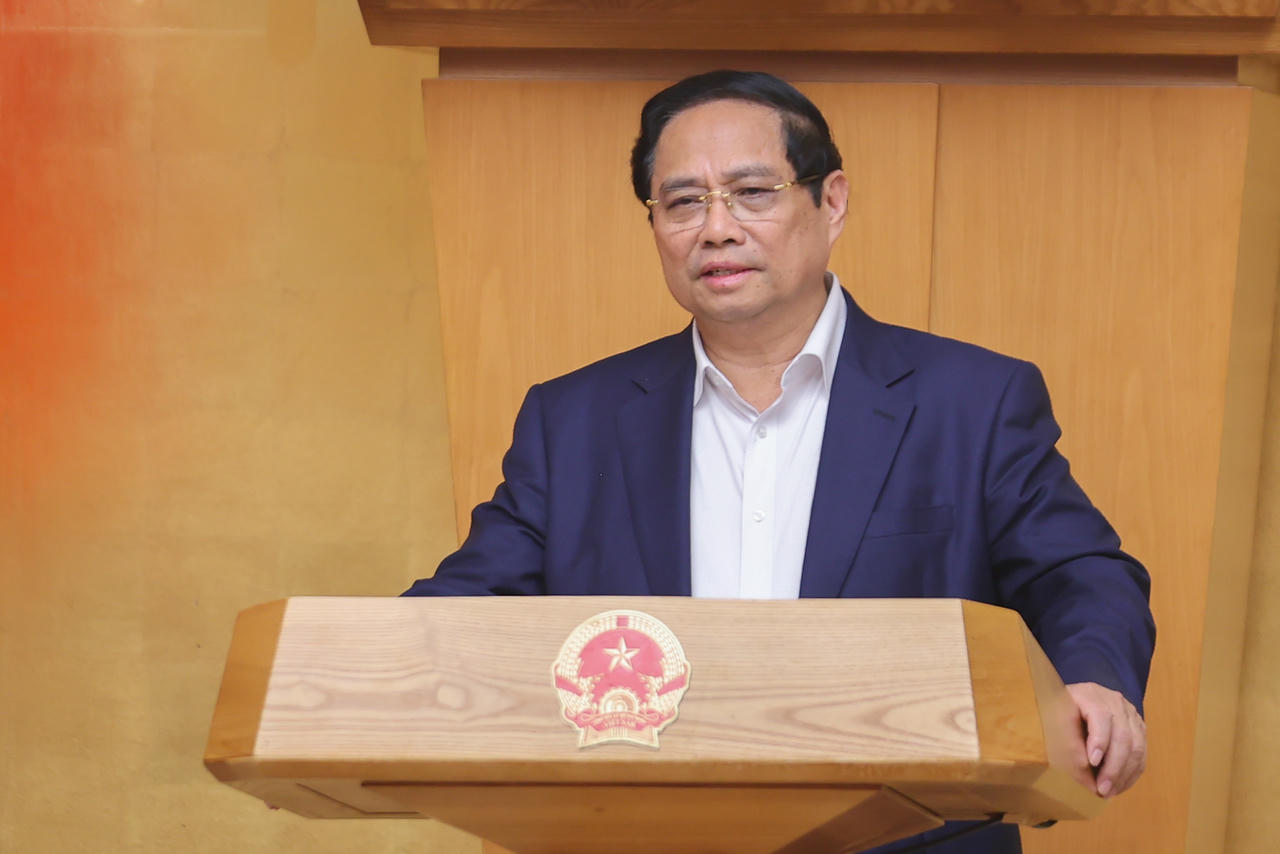 Thủ tướng Phạm Minh Chính nêu rõ, công tác xây dựng và hoàn thiện thể chế là một trong ba đột phá chiến lược. Ảnh: VGP