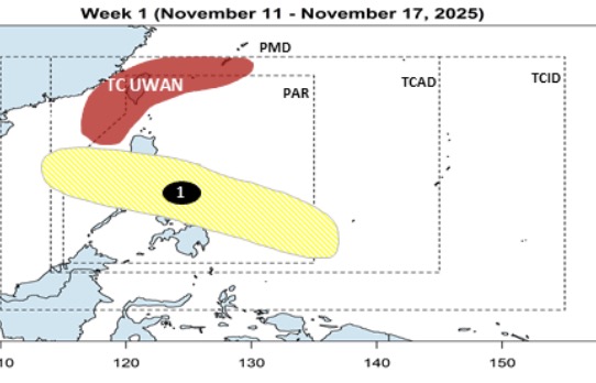 Áp thấp mới sẽ hình thành gần Biển Đông ngay sau bão số 14 Fung-wong. Ảnh: PAGASA