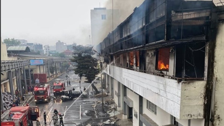 Hiện trường vụ cháy. Ảnh: Thạch Mộc