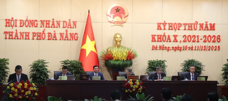 Kỳ họp thứ Năm HĐND thành phố Đà Nẵng khóa X, nhiệm kỳ 2021-2026. Ảnh: Nguyễn Linh