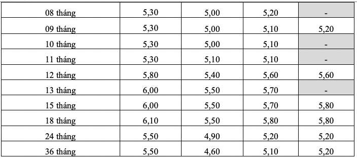 Biểu lãi suất tiết kiệm online HDBank. Ảnh: HDBank