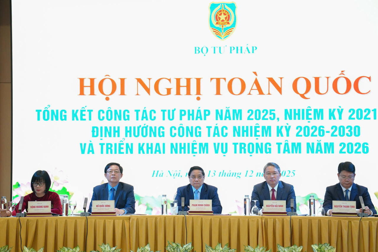 Thủ tướng Phạm Minh Chính dự Hội nghị toàn quốc triển khai công tác tư pháp năm 2026 và nhiệm kỳ 2026 - 2030