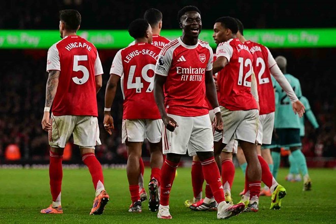 Arsenal là minh chứng cho sự hiệu quả từ các pha bóng cố định.  Ảnh: AFP