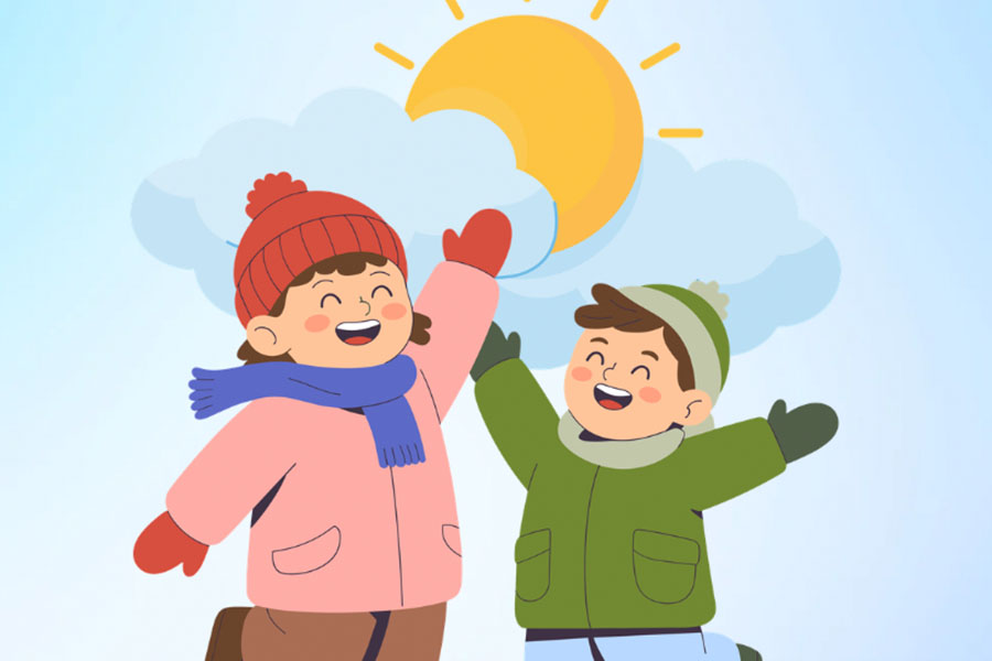 Ánh nắng mặt trời vẫn có thể giúp cơ thể tạo vitamin D vào mùa đông, nhưng cần tiếp xúc đúng thời điểm và đủ thời gian. Đồ họa: Thiện Nhân