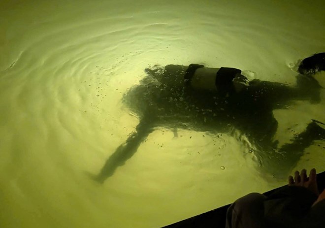 Lặn sông Hương tìm 2 cây vàng đánh rơi trong đêm