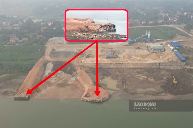 Đổ đất, xây kè xâm hại dòng Đà Giang