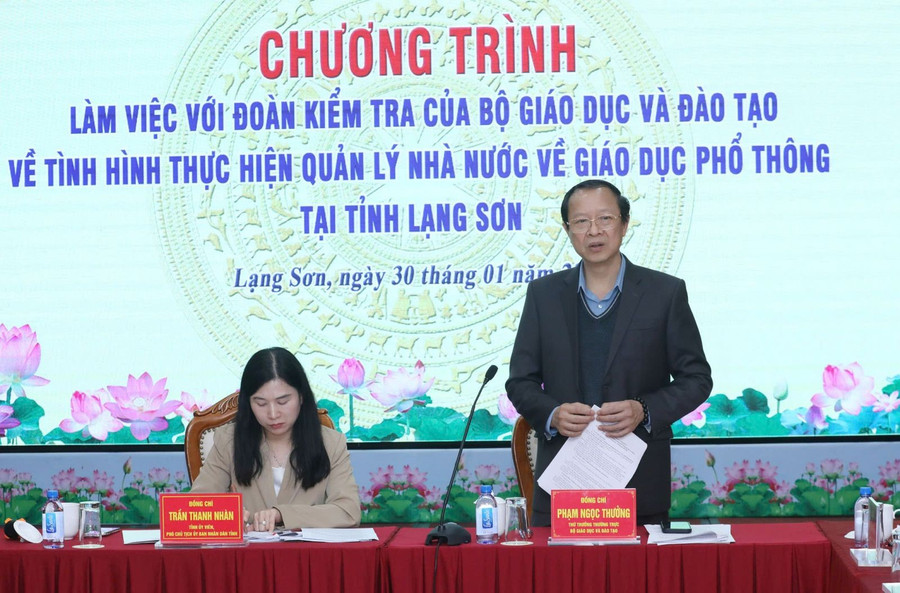 Thứ trưởng Thường trực Phạm Ngọc Thưởng phát biểu tại buổi làm việc với tỉnh Lạng Sơn. z7484044929911-e79e58147f74bc17b964acb8b431edca.jpg