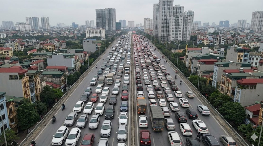 Giao thông Vành đai 3 hướng cầu Thanh Trì ùn dài trong giờ cao điểm sáng 2-2 do mật độ phương tiện tăng cao và sự cố xe hỏng - Ảnh minh họa