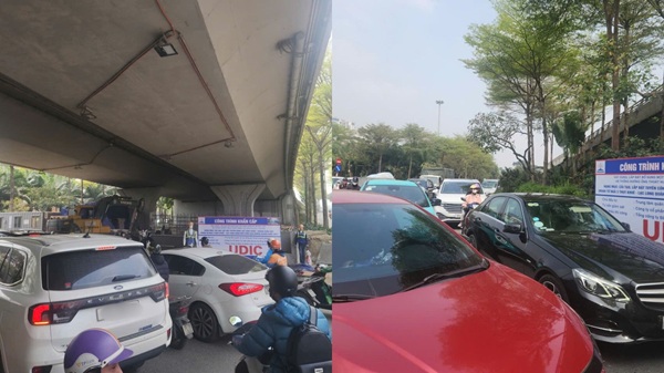 Việc thi công ít nhiều ảnh hưởng đến đi lại của người dân. Ảnh: Minh Hạnh