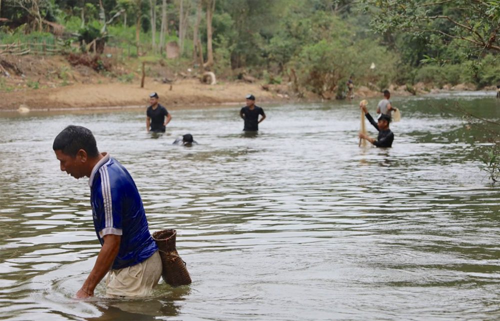 Du khách tìm bắt cá mát. Ảnh: Yên Hòa