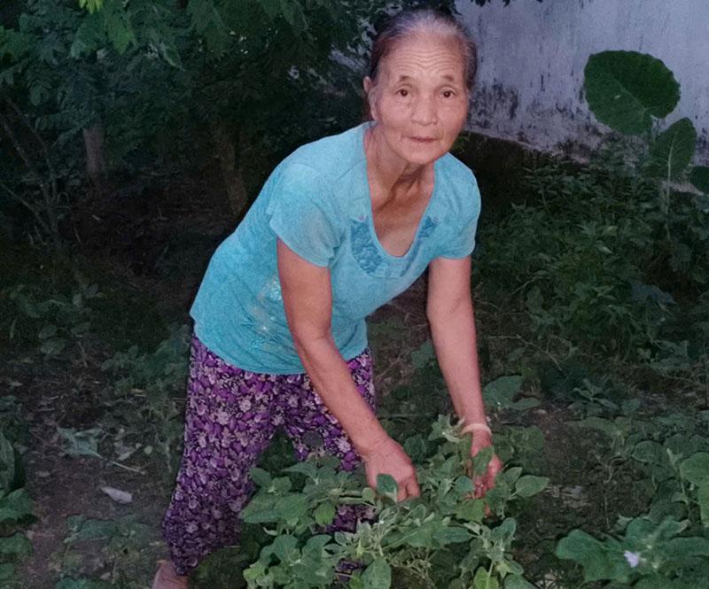 Bà Nhung háo hức đợi ngày nhận trợ cấp hưu trí xã hội. Ảnh: Minh Hương.