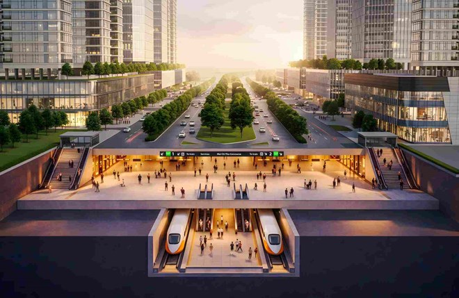 Phối cảnh ga ngầm Metro Bến Thành - Thủ Thiêm dưới đường Mai Chí Thọ. Ảnh: Nhà đầu tư