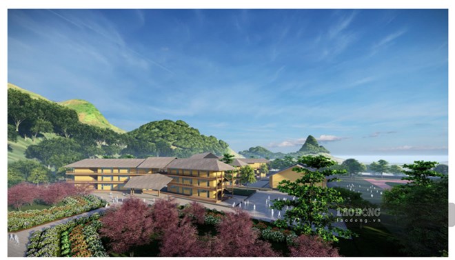 Phối cảnh trường học tại xã Mường Khương sau khi hoàn thành. Ảnh: Đinh Đại